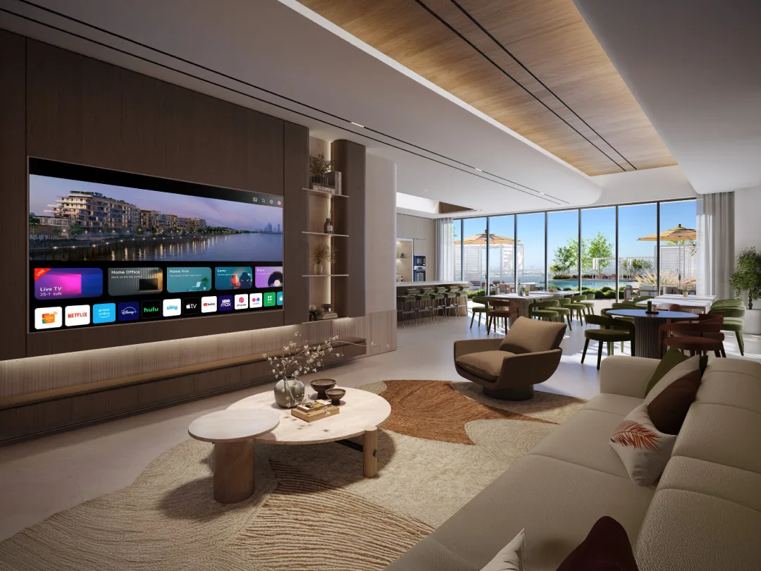 Bashayer 1 bedroom apartment living room with sea view