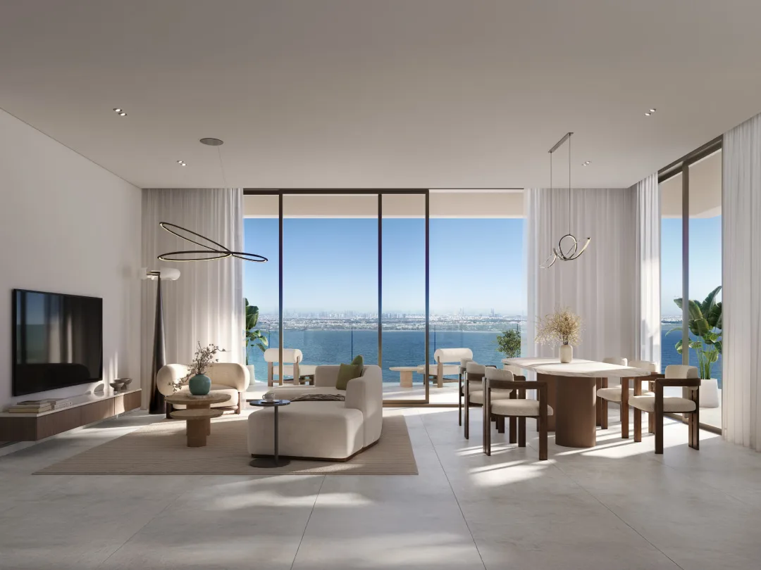 Bashayer 2 bedroom apartment living and dining with sea view