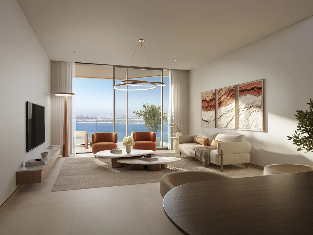 Bashayer 3 bedroom apartment living room with sea view