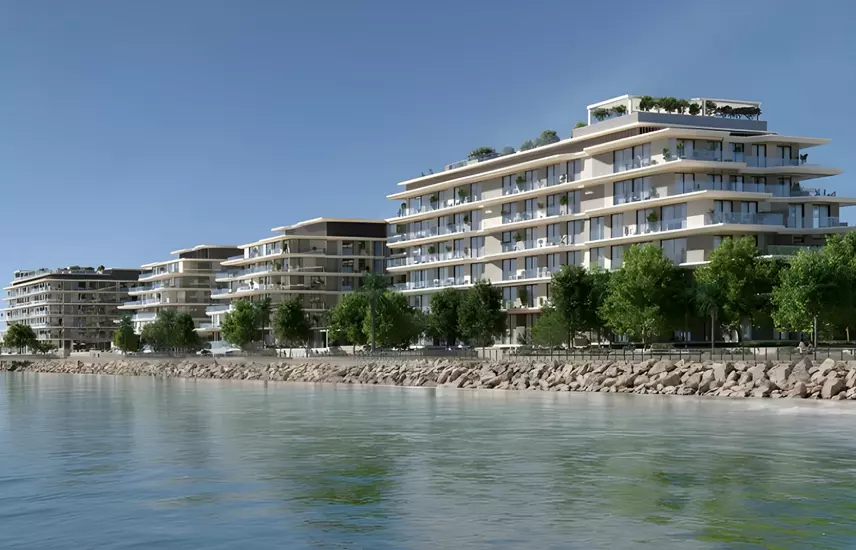 Bashayer Residences on the waterfront, seen from the sea